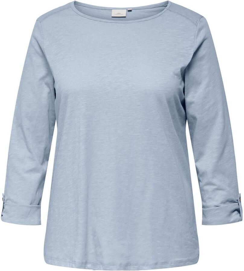 ONLY CARMAKOMA Shirt met 3 4 mouwen CARSLUB 3 4 O-NECK FOLD UP TO JRS BS