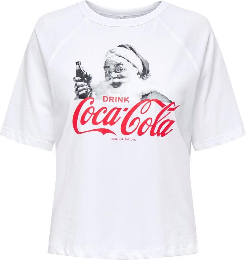 ONLY CARMAKOMA Shirt met korte mouwen CARCOCA COLA XMAS LIFE S S TOP JRS