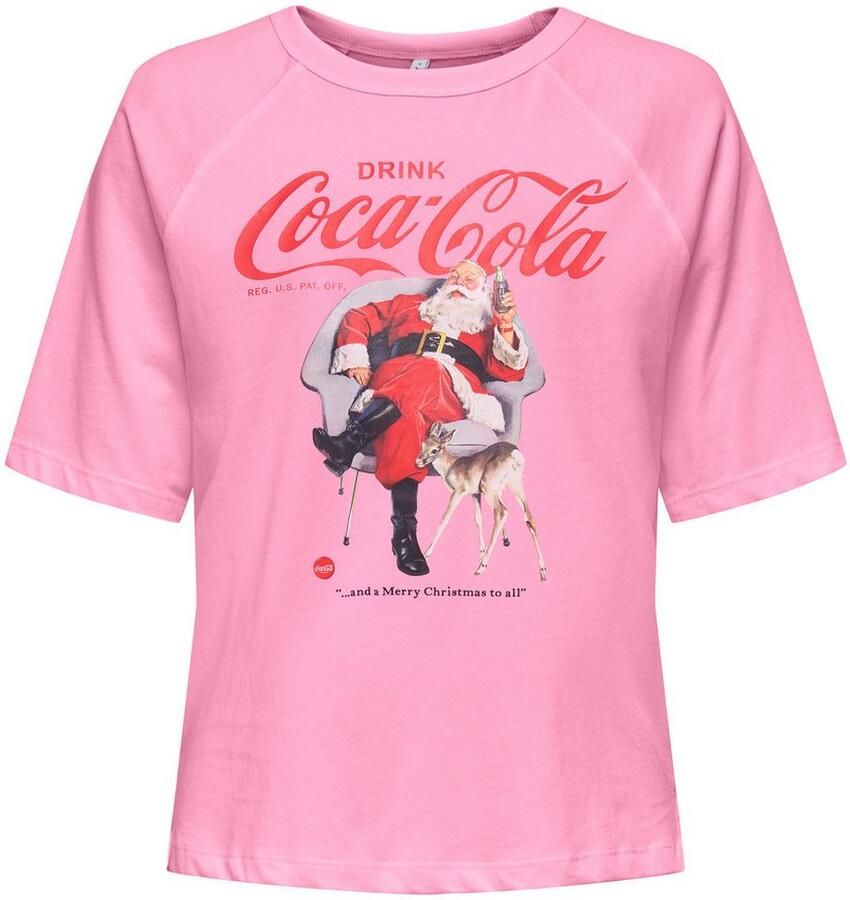 ONLY CARMAKOMA Shirt met korte mouwen CARCOCA COLA XMAS LIFE S S TOP JRS