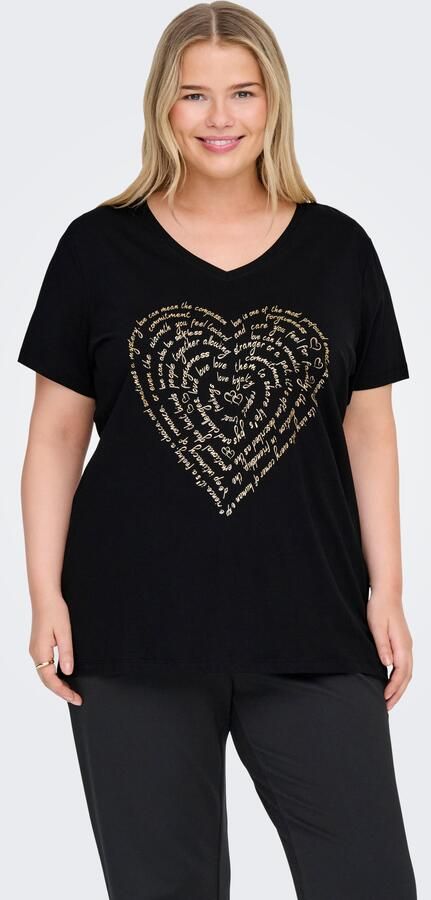 ONLY CARMAKOMA Shirt met korte mouwen CARLYDIA LIFE SS V-NECK REG TEE JRS - Foto 6