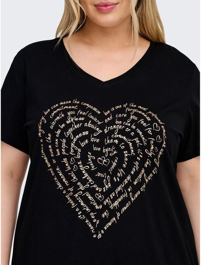 ONLY CARMAKOMA Shirt met korte mouwen CARLYDIA LIFE SS V-NECK REG TEE JRS - Foto 2