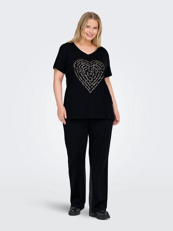 ONLY CARMAKOMA Shirt met korte mouwen CARLYDIA LIFE SS V-NECK REG TEE JRS - Foto 4