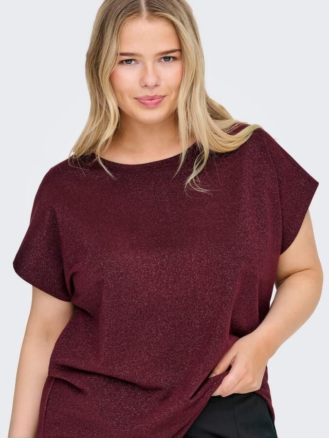 ONLY CARMAKOMA Shirt met korte mouwen CARMOSTER GLITTER S S TOP JRS NOOS - Foto 3