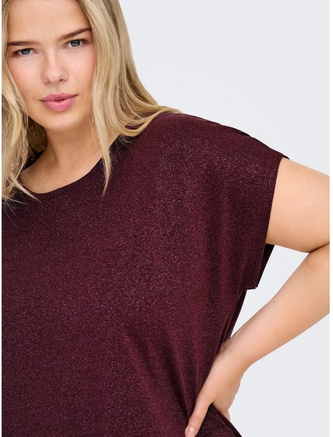 ONLY CARMAKOMA Shirt met korte mouwen CARMOSTER GLITTER S S TOP JRS NOOS - Foto 2