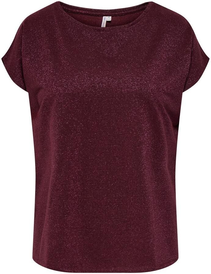 ONLY CARMAKOMA Shirt met korte mouwen CARMOSTER GLITTER S S TOP JRS NOOS