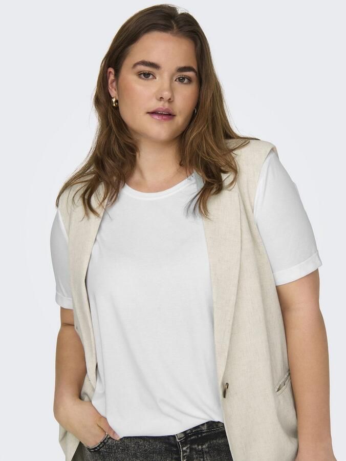 ONLY CARMAKOMA Shirt met korte mouwen CARMOSTER S S FOLD UP TOP JRS NOOS - Foto 4