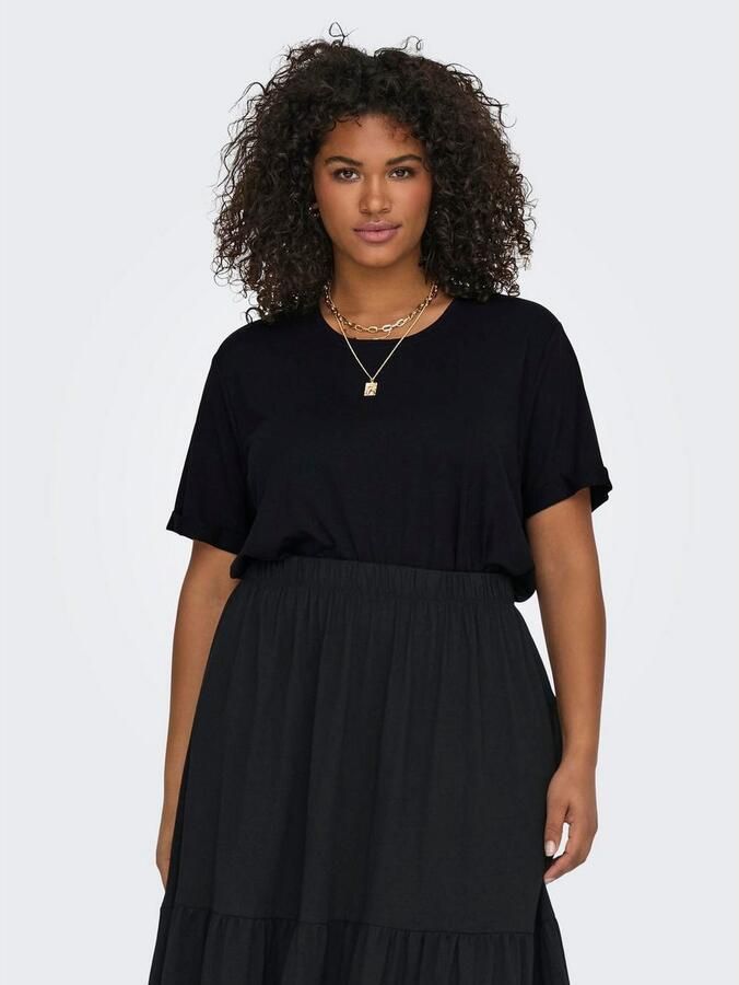 ONLY CARMAKOMA Shirt met korte mouwen CARMOSTER S S FOLD UP TOP JRS NOOS - Foto 4