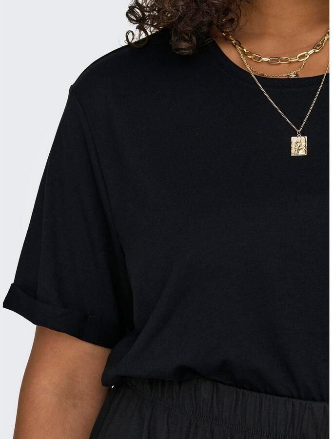 ONLY CARMAKOMA Shirt met korte mouwen CARMOSTER S S FOLD UP TOP JRS NOOS - Foto 3