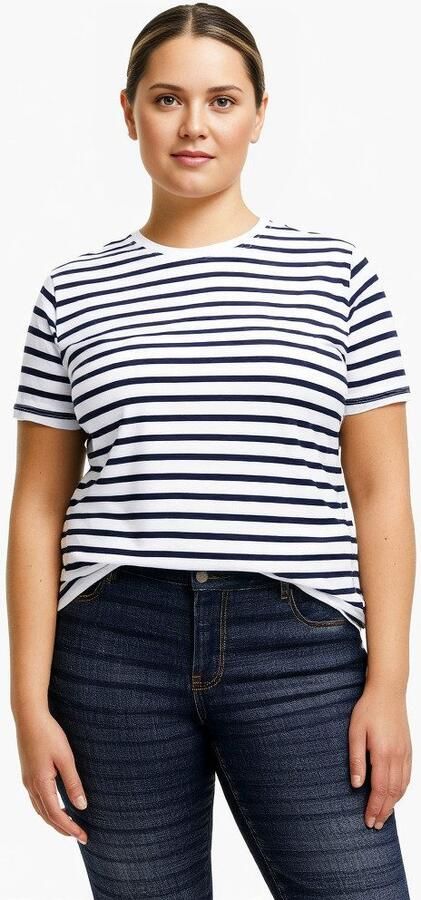 ONLY CARMAKOMA Shirt met korte mouwen CARNEW SOPH SS Y D STRIPE JEANS TEE JRS - Foto 2