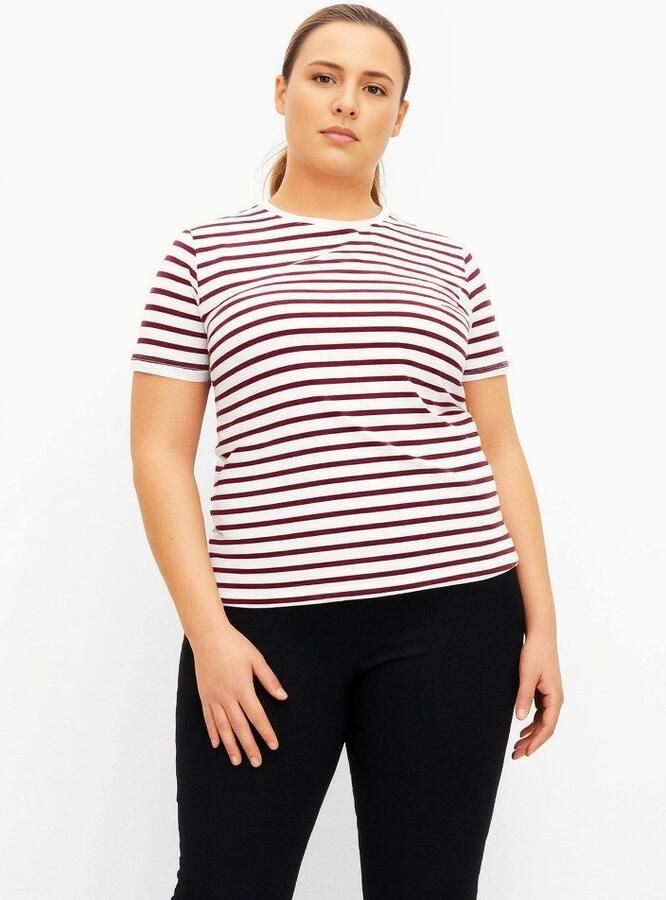 ONLY CARMAKOMA Shirt met korte mouwen CARNEW SOPH SS Y D STRIPE JEANS TEE JRS - Foto 2