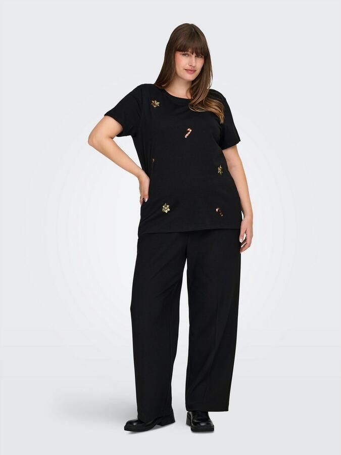 ONLY CARMAKOMA Shirt met korte mouwen CARXMAS HOLIDAY O-NECK SS REG TEE JRS - Foto 5