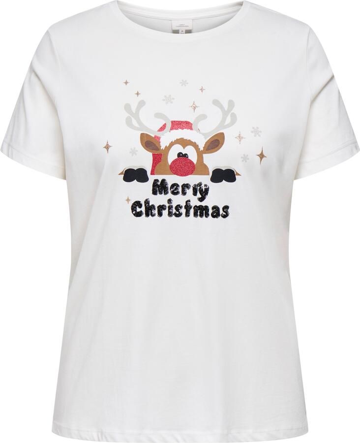 ONLY CARMAKOMA Shirt met korte mouwen CARXMAS HOLIDAY O-NECK SS REG TEE JRS - Foto 2