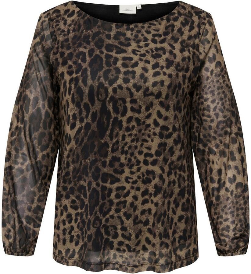 ONLY CARMAKOMA Shirt met lange mouwen CARFOREST LIFE L S BOATNECK TOP JRS