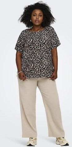 ONLY CARMAKOMA top CARVICA met panterprint grijs bruin zwart - Foto 5