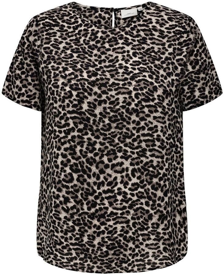 ONLY CARMAKOMA top CARVICA met panterprint grijs bruin zwart - Foto 3