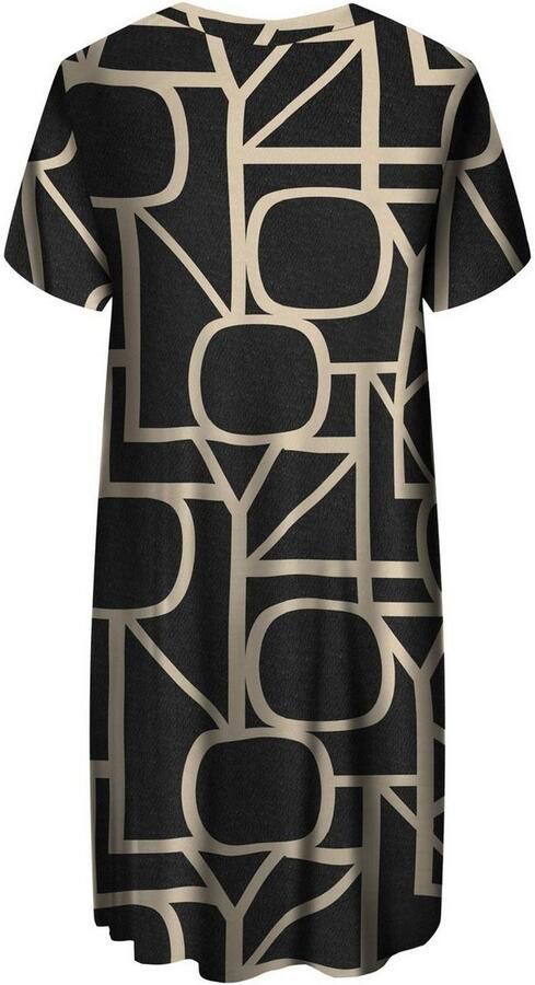 ONLY CARMAKOMA Shirtjurk CARFYRLA LIFE S S V-NCK BLK AOP DRE NOOS Zomerjurk zacht vloeiende jersey kwaliteit - Foto 9