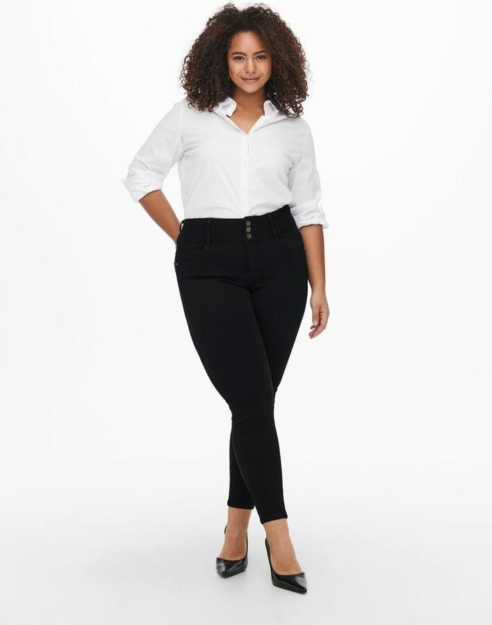 ONLY CARMAKOMA Ankle jeans CARANNABEL HW SKINNY ANK Highwaist met 3-knoopsband - Foto 3