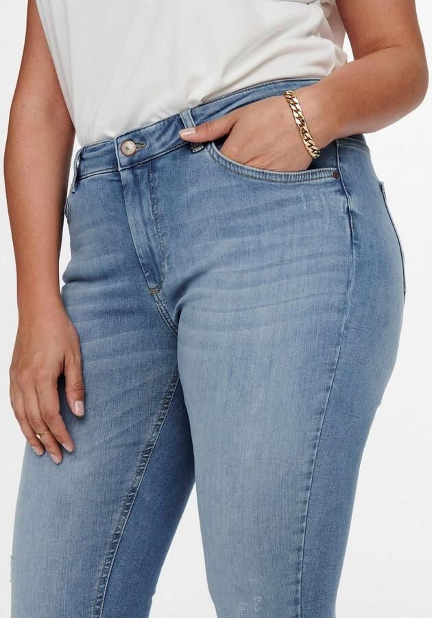 ONLY CARMAKOMA cropped regular waist skinny jeans CARWILLY light denim - Foto 7