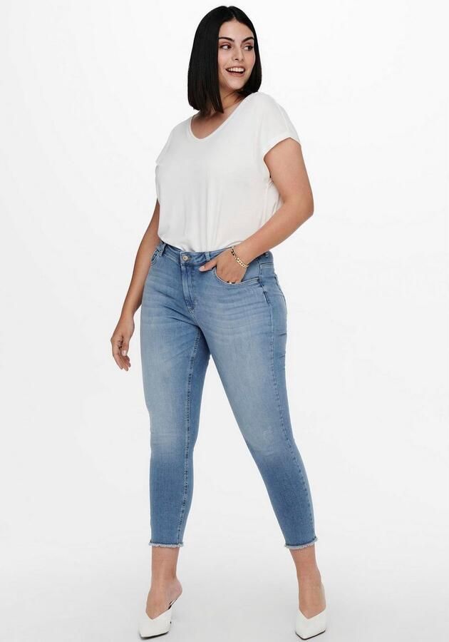 ONLY CARMAKOMA cropped regular waist skinny jeans CARWILLY light denim - Foto 8