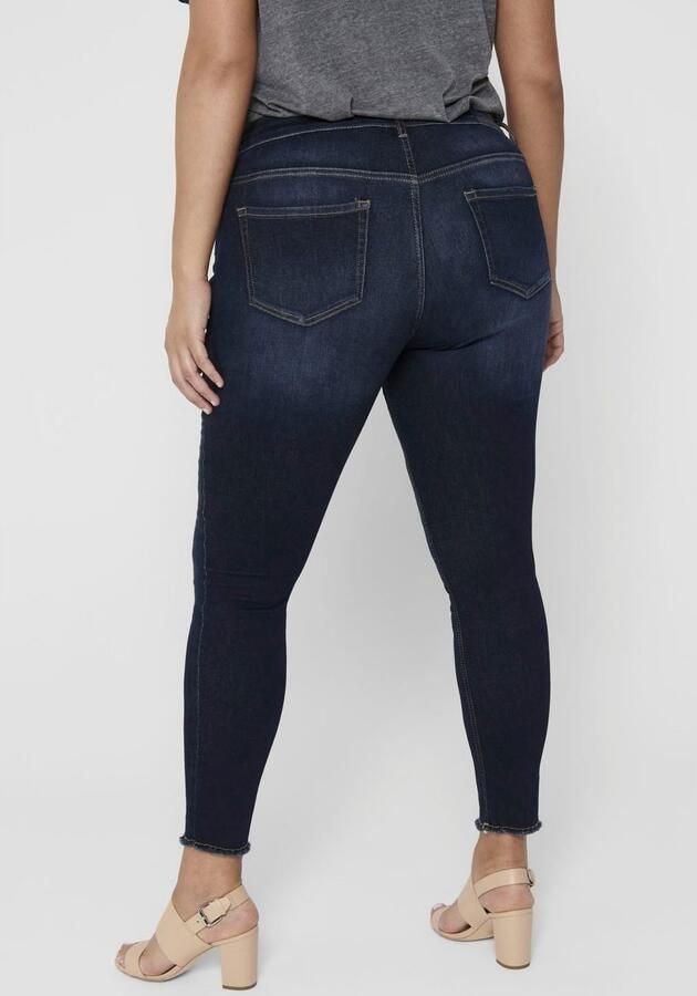 ONLY CARMAKOMA regular waist cropped skinny jeans CARWILLY dark denim - Foto 3