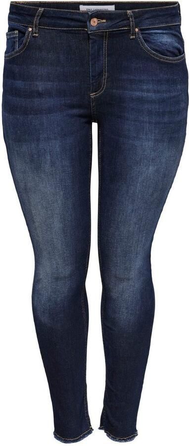ONLY CARMAKOMA regular waist cropped skinny jeans CARWILLY dark denim - Foto 4