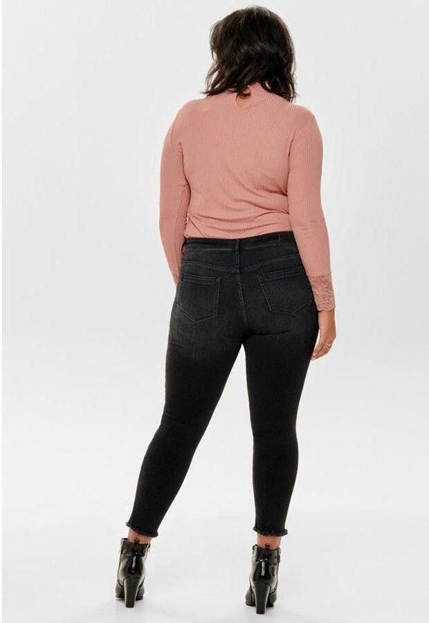 ONLY CARMAKOMA cropped regular waist skinny jeans CARWILLY antraciet - Foto 6