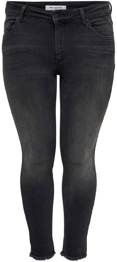 ONLY CARMAKOMA cropped regular waist skinny jeans CARWILLY antraciet - Foto 7
