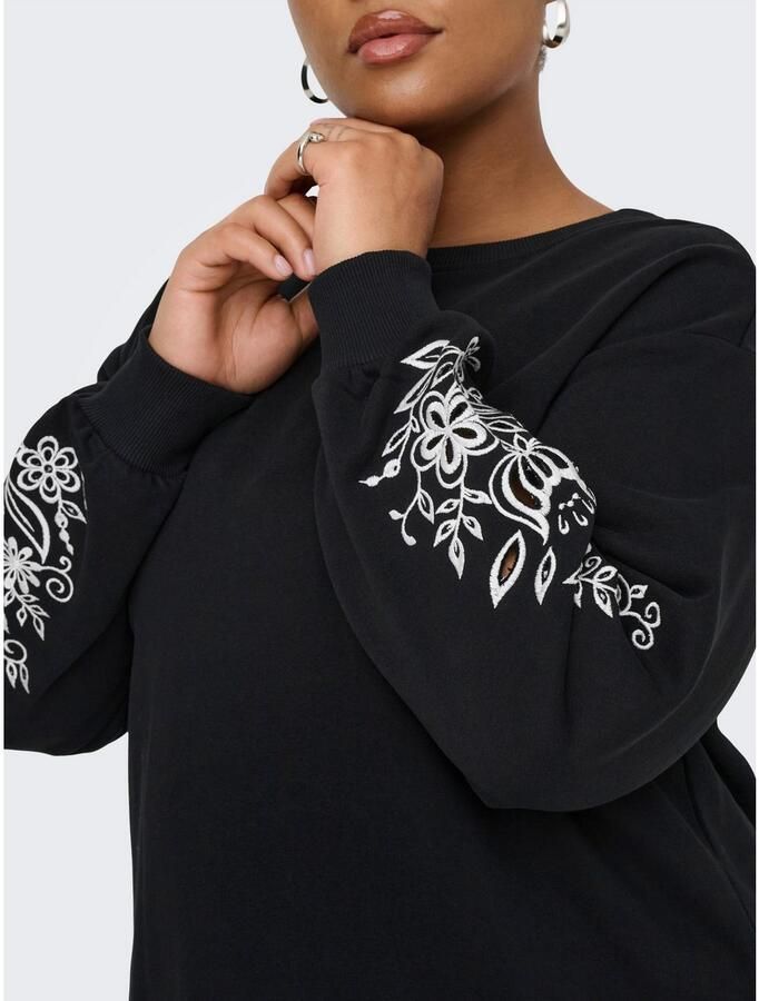 ONLY CARMAKOMA Sweatjurk CARJENNA LS O-NECK SWEAT DRESS SWT