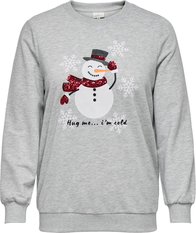 ONLY CARMAKOMA Sweatshirt CARXMAS SNOW LS O-NECK SWEAT SWT