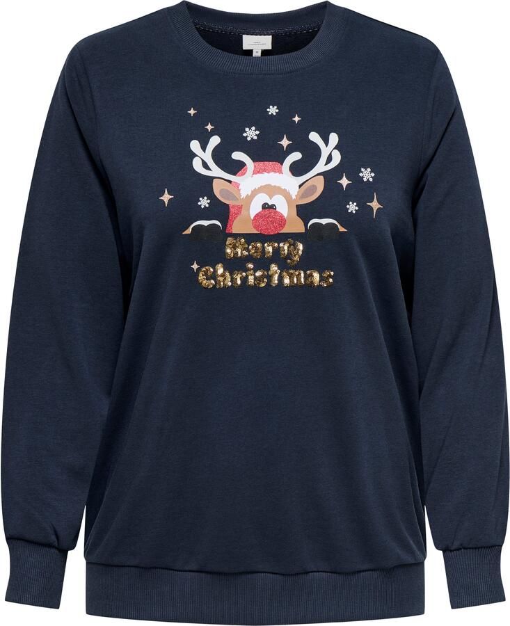 ONLY CARMAKOMA Sweatshirt CARXMAS SNOW LS O-NECK SWEAT SWT