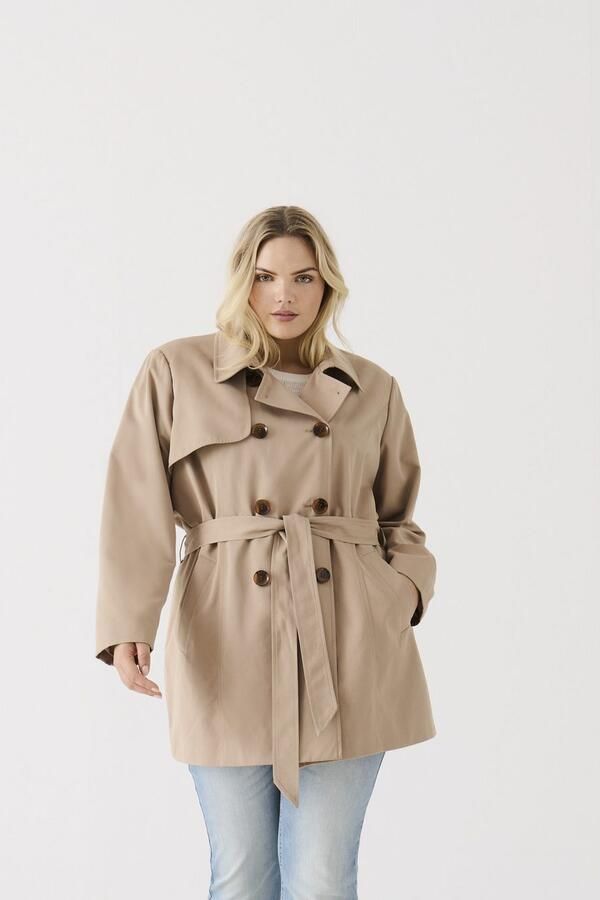 Only Carmakoma Valerie Trenchcoat voor vrouwen Beige Dames - Foto 5