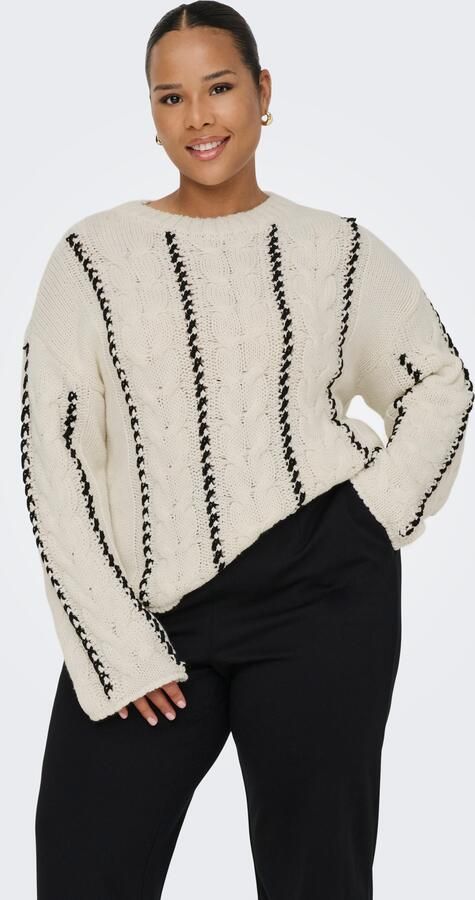 ONLY CARMAKOMA Trui met ronde hals CARTESSA CABEL STITCH LS O-NECK KNT - Foto 8