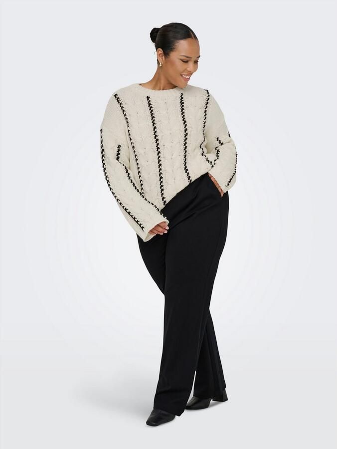 ONLY CARMAKOMA Trui met ronde hals CARTESSA CABEL STITCH LS O-NECK KNT - Foto 5