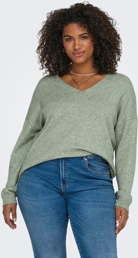 ONLY CARMAKOMA Trui met V-hals CARMARGARETA LS PULLOVER KNT NOOS - Foto 6