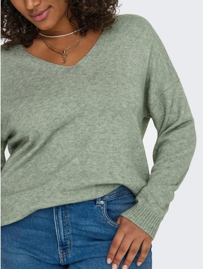 ONLY CARMAKOMA Trui met V-hals CARMARGARETA LS PULLOVER KNT NOOS - Foto 2