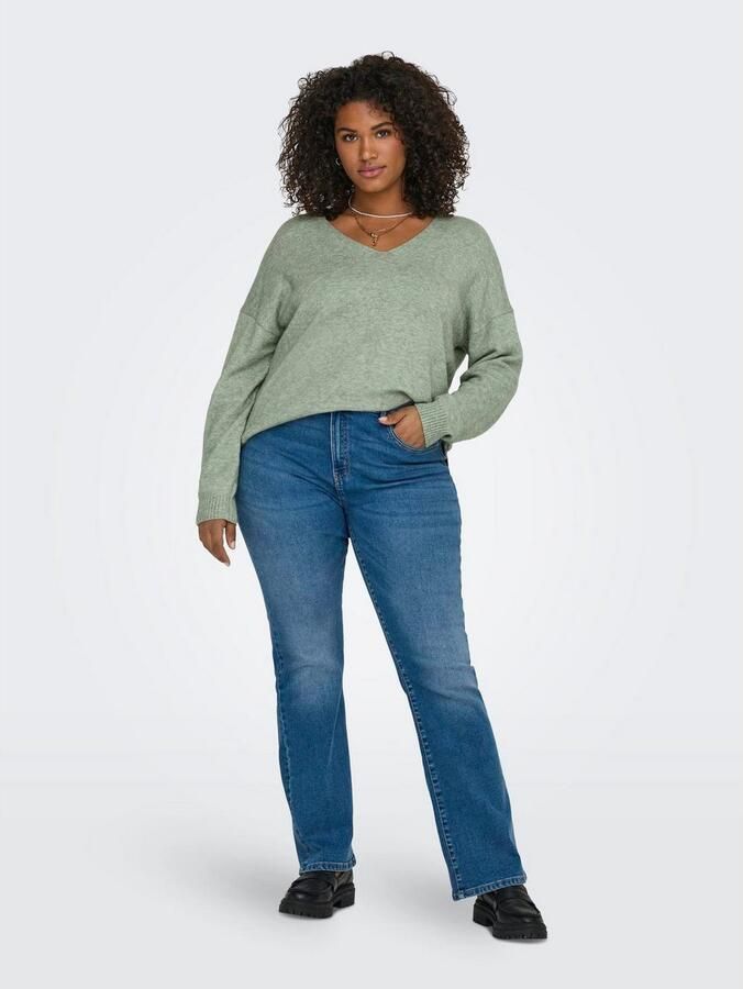 ONLY CARMAKOMA Trui met V-hals CARMARGARETA LS PULLOVER KNT NOOS - Foto 4