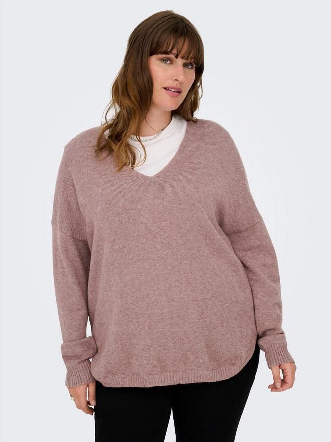 ONLY CARMAKOMA Trui met V-hals CARMARGARETA LS PULLOVER KNT NOOS - Foto 5