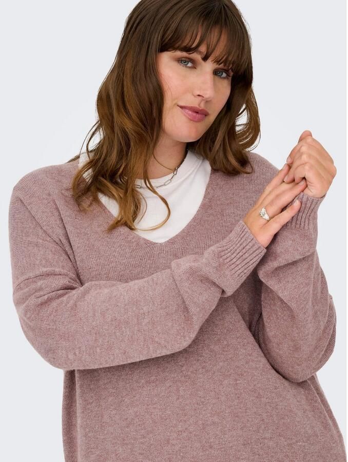 ONLY CARMAKOMA Trui met V-hals CARMARGARETA LS PULLOVER KNT NOOS - Foto 2