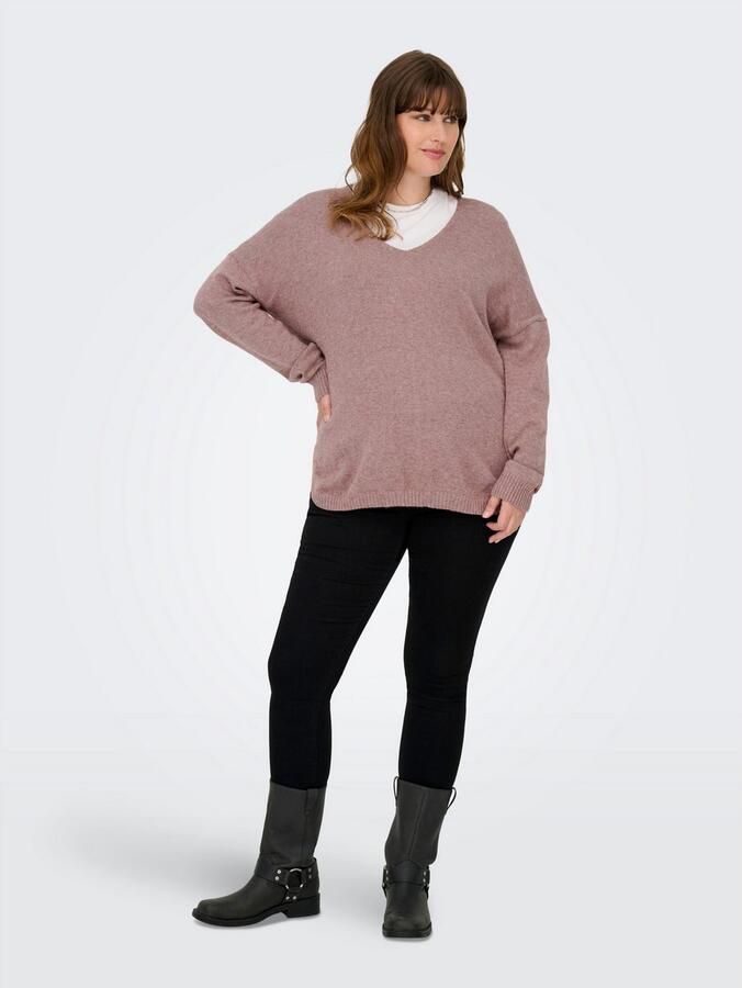 ONLY CARMAKOMA Trui met V-hals CARMARGARETA LS PULLOVER KNT NOOS - Foto 3