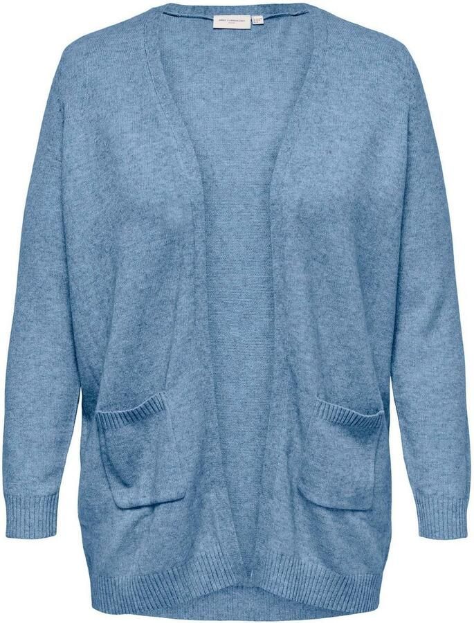 ONLY CARMAKOMA gemêleerd fijngebreid vest CARESLY blauw