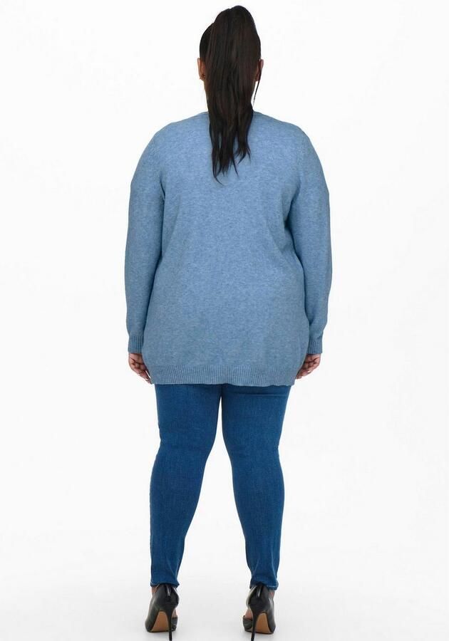 ONLY CARMAKOMA gemêleerd fijngebreid vest CARESLY blauw - Foto 4