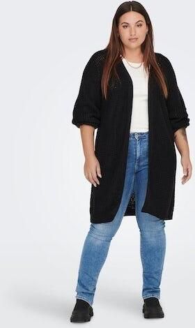 Only Carmakoma Zwarte Gebreide Cardigan | Freewear Zwart Black Dames - Foto 4