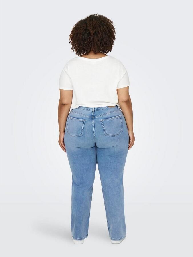 ONLY CARMAKOMA high waist wide leg jeans light blue denim - Foto 4