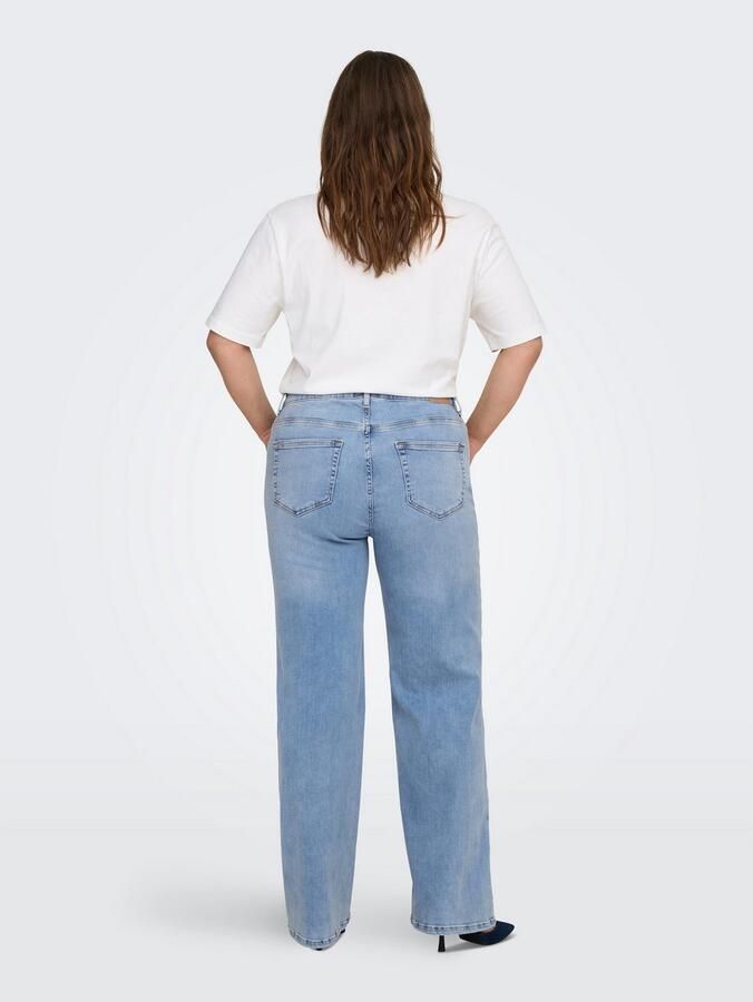 ONLY CARMAKOMA high waist wide leg jeans light blue denim - Foto 6
