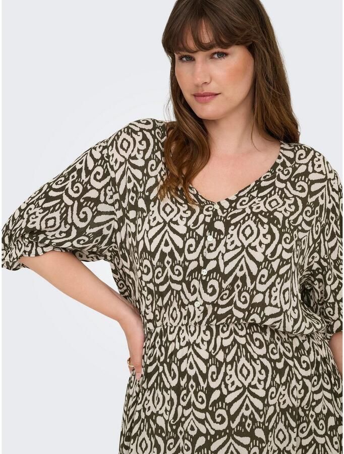 ONLY CARMAKOMA Zomerjurk CARCHIANTI S S CALF DRESS WVN NOOS