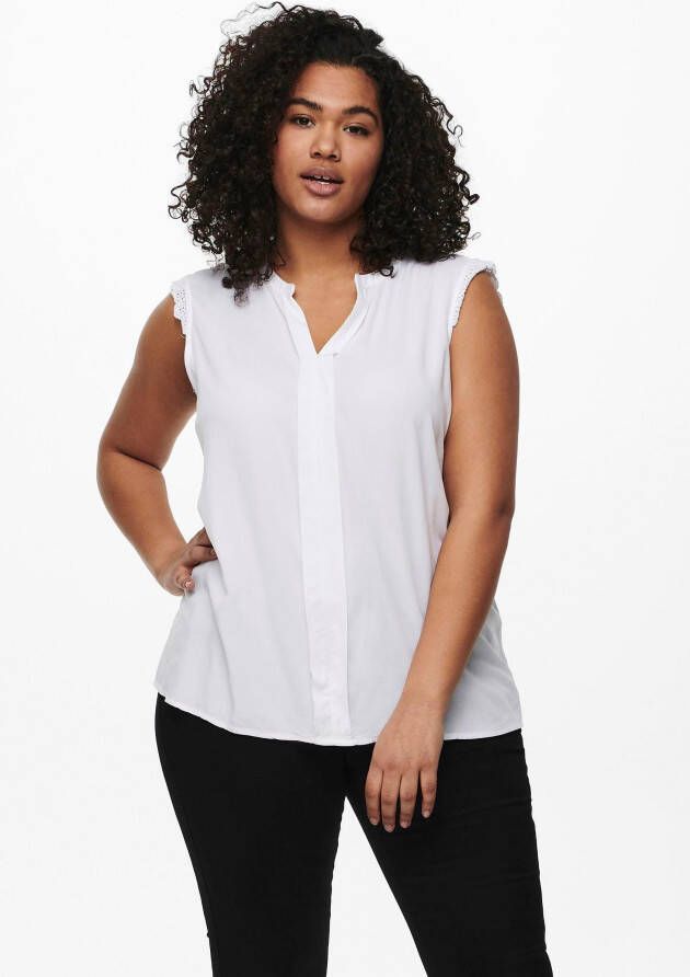 ONLY CARMAKOMA PLUS SIZE blouseshirt van viscose met V-hals model 'MUMI' - Foto 4