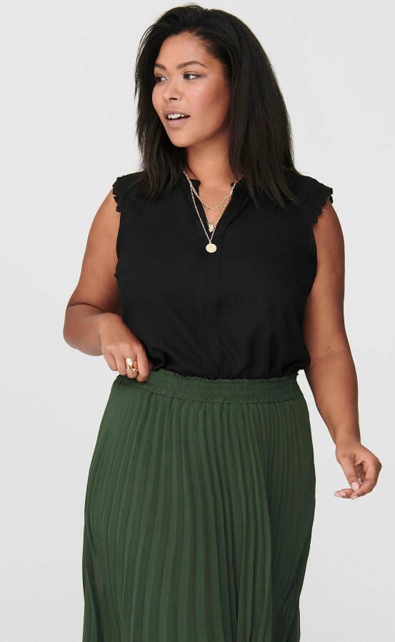 ONLY CARMAKOMA PLUS SIZE blouseshirt van viscose met V-hals model 'MUMI' - Foto 2