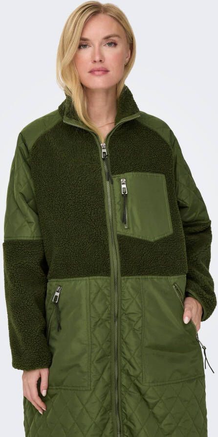 Only Onlohio Quilt MIX Fleece Coat CC OT: Winter Moss | Freewear Groen Green Dames