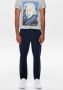 ONLY & SONS tapered fit broek met krijtstreep ONSMARK donkerblauw - Thumbnail 2