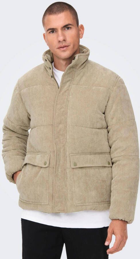 Only & Sons Gewatteerd jack van corduroy model 'Cash'